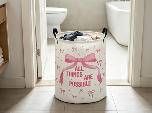 Kids Laundry Basket Bowknot Hamper - Image 6