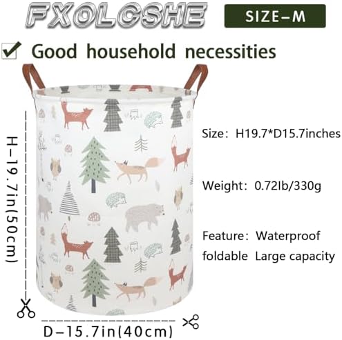 FXOLCSHE Animal Baby Laundry Basket, Woodland Animals Baby laundry hamper - Image 7