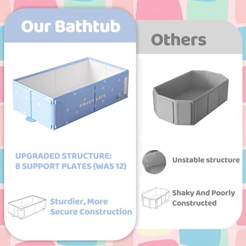 Collapsible Baby Bathtub for Newborn to Toddler, Foldable Toddler Bathtub - Image 7