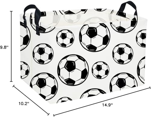 Essme Rectangular Soccer Basket Kids Storage Box, Boys Storage Bins Organizer - Image 7