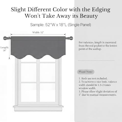 NICETOWN Cappuccino Valance Curtains Rustic Farmhouse Window Treatment - Image 7