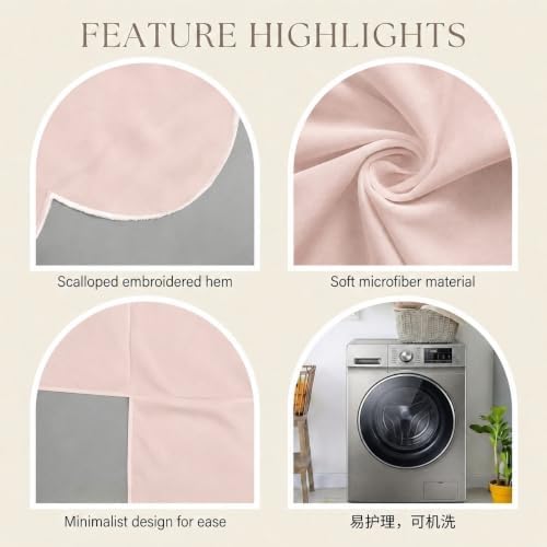 28 x 52 Inch Pink Crib Skirt 14 Inch Drop, Scalloped Crib Bed Skirt - Image 7