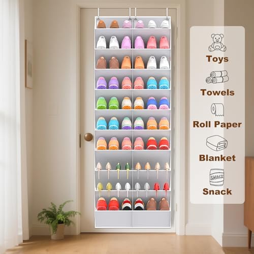UVIAHOMI 20-30 Pairs Over the Door Shoe Organizer, 10-Tier Door Shoes Rack - Image 6