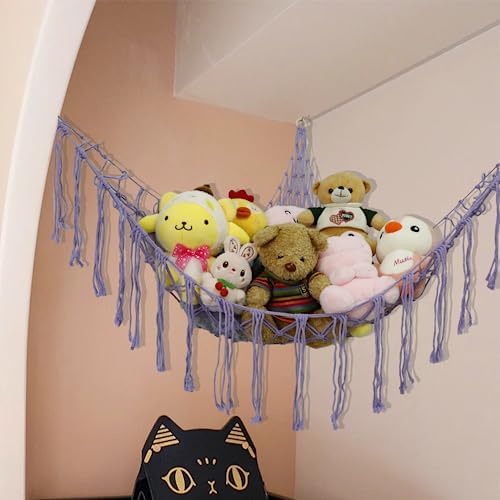 Stuffed Animal Hammock Corner, Hand-knitted Large Plushie Net Toy Hammock - Image 6