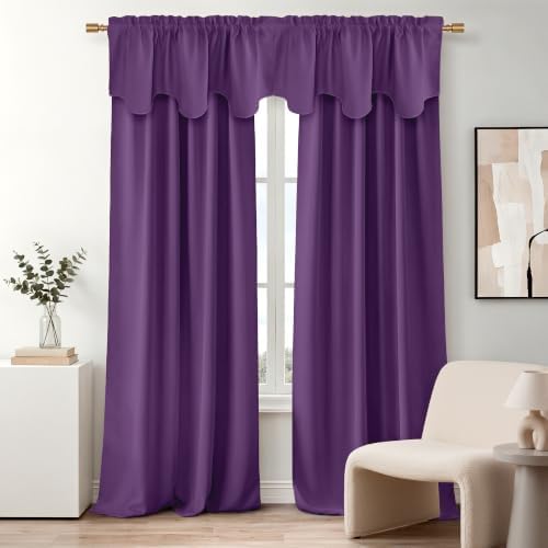 NICETOWN Royal Purple Kitchen Blackout Window Valance - Image 6
