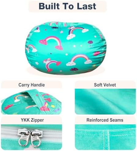 Lukeight Stuffed Animals Storage Bean Bag Chair Cover - Image 6