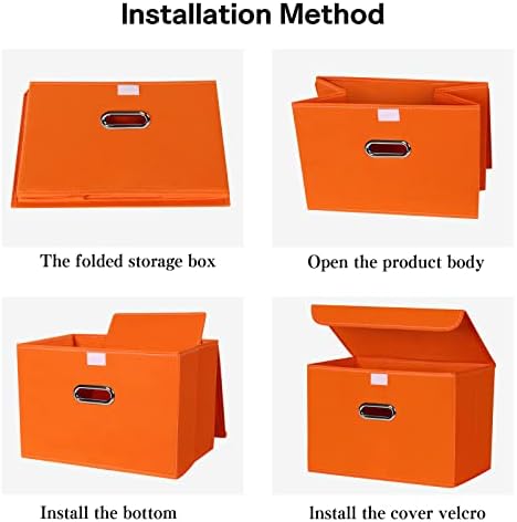 Linen Fabric Foldable Collapsible Storage Cube Bin Organizer Basket Fabric - Image 6