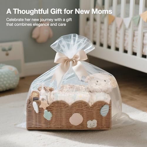 Wicker Diaper Caddy Organizer, Nursery Storage Basket - Image 7