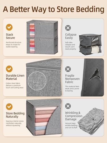 60L Rigid-Sided Blanket Storage Bags, 2 Pack - Image 6