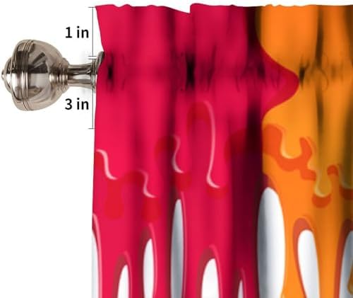 Colorful Rainbow Graffiti Valance Curtain, Abstract Oil Painting Art Cartoon - Image 6