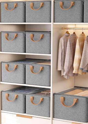 AARAINBOW Closet Clothes Organizer Bins 6 Pc, Fabric Box Storage Shelf Bins - Image 6
