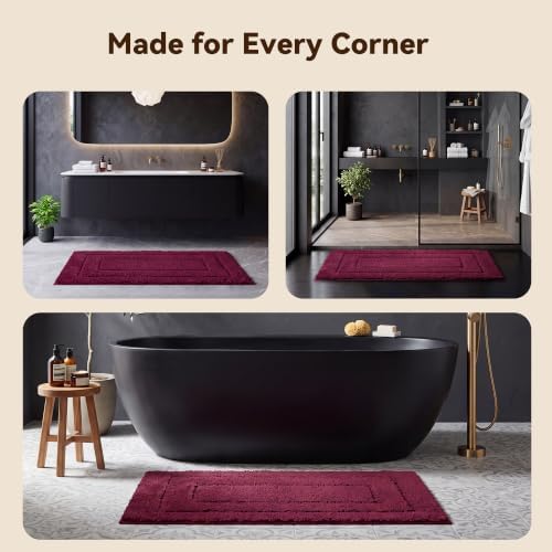 GRANNY SAYS Strawberry Red Bathroom Rug 24" x 48", Non-Slip Bath Mat - Image 7