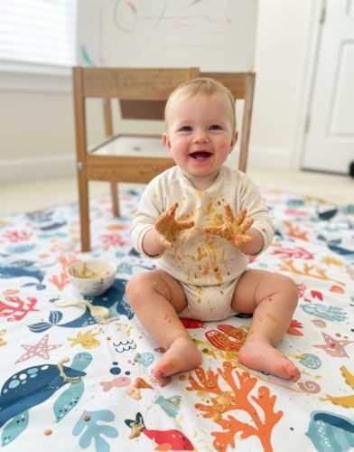 Waterproof High Chair Splat Mat – Machine Washable Floor & Table Protector - Image 7