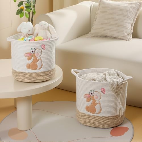 Toy Storage Baskets Woven Cotton Rope Storage Basket - Image 7