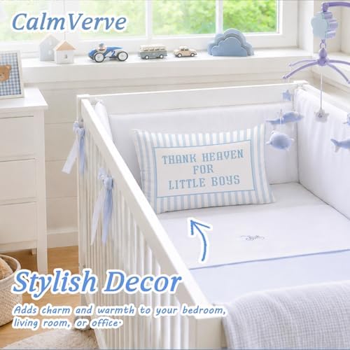 Blue Heaven for Little Boys 12x20 Pillow Cover Newborn Gifts - Image 6