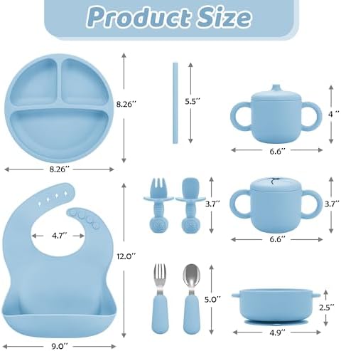 Bufims Silicone Baby Feeding Set, Baby Led Weaning Supplies, Eating Essentials - Image 7