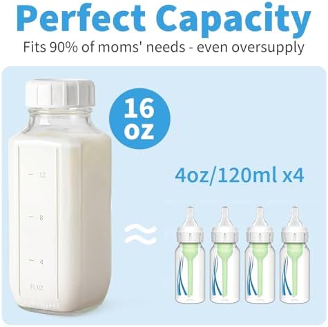 Syntic 16 Oz Glass Milk Storage Bottle - Image 7