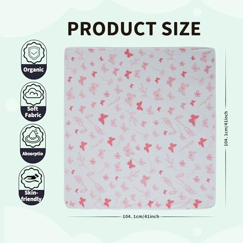 Muslin Swaddle Blankets for Newborn, 2 Pack Breathable Soft Receiving Blanket - Image 6