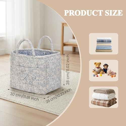 Floral Fabric Storage Basket Car Interior Storage Basket Underwear Sundries - Image 7