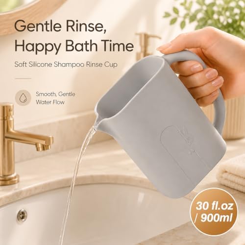 SKYROKU 30 fl.oz Silicone Baby Bath Rinse Cup, Hair Washing Cup Toddlers - Image 7