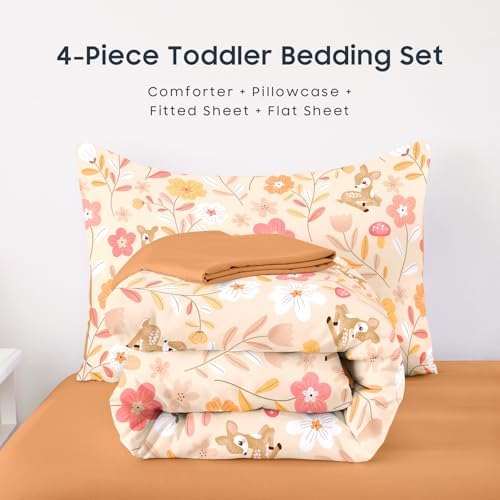 Wake In Cloud - Floral Toddler Bedding Set - Image 7