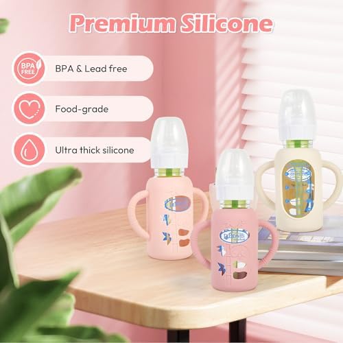 3 Pack Silicone Sleeves for Dr. Brown's Glass Baby Bottles, 4 oz - Image 6