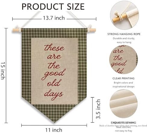 KDHTY Inspirational These Are the Good Old Days Canvas Hanging Pennant Flag - Image 7