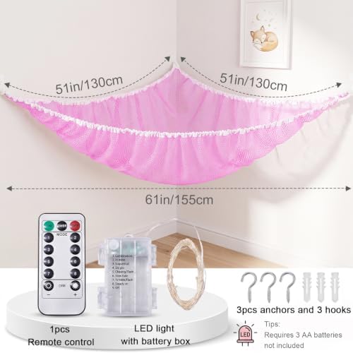 Stuffed Animals Hammock with Remote Control Toy Net Room Decor Storage - Image 7