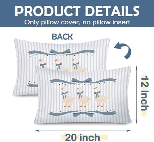 Goose 12x20 Pillow Cover Goose Nursery Decor - Image 6