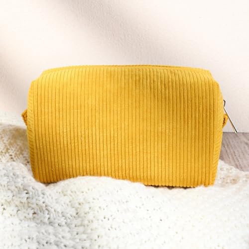 SOIDRAM 2 Pcs Corduroy Makeup Bag Large Cosmetic Bag Toiletry Bag Makeup Pouch - Image 7