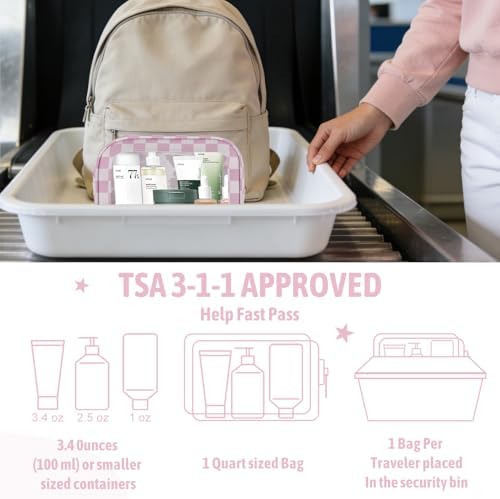 YOPCDJ 3PCS Clear Toiletry Bag, TSA Approved Travel Makeup Pouch - Image 6