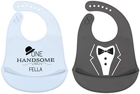 Hudson Baby Unisex Baby Silicone Bibs, One Handsome Fella, One Size by HudsonBaby