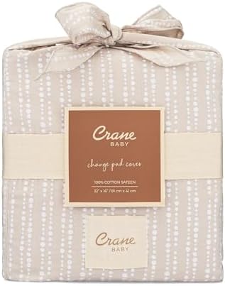 Crane Baby Changing Pad Cover, 100% Cotton Sateen Exterior Change Pad Cover - Image 7