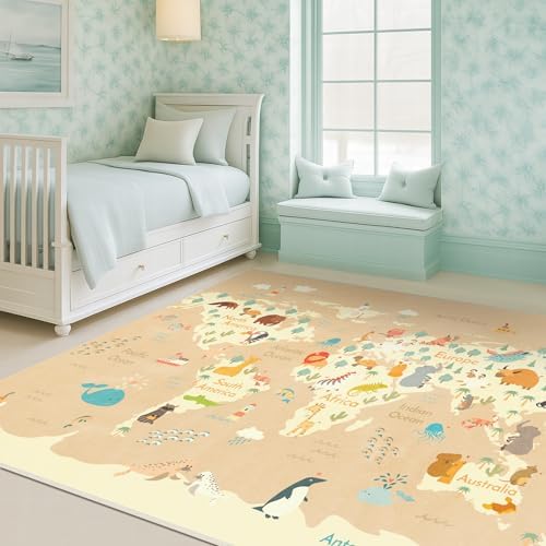Hazo Haus Washable Kids Rug for Playroom – 5x7 Toddlers Room Play Rug, - Image 6