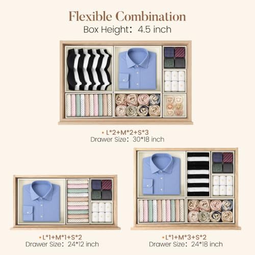 Drawer Organizer Storage for Clothes, 10 Pack - Image 7