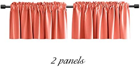 DONREN Coral Salmon Valances for Window-Blackout Valances for Kitchen - Image 7