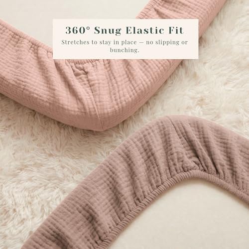 3 Pack Cotton Muslin Baby Bassinet Fitted Sheet - Image 6
