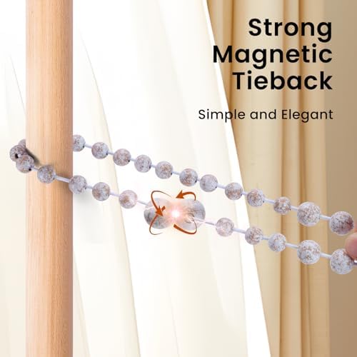 KLOGTSIND Magnetic Curtain Tiebacks, 4 Pack Wood Bead Curtain Holdbacks - Image 6