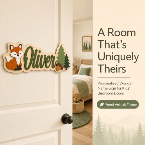 Personalized Kids Room Name Sign, Custom Wooden Door Sign - Image 7