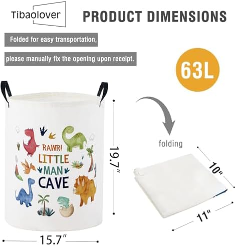 Baby Laundry Basket Baby Nursery Hamper Kids Laundry Basket Toy Storage Bin - Image 6