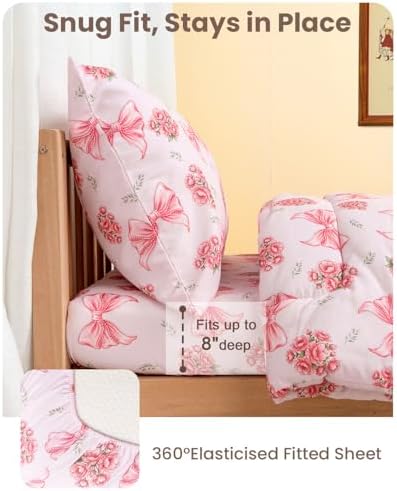 TinyPalsa 4-Piece Toddler Bedding Set, Toddler Bed Comforter Set - Image 6