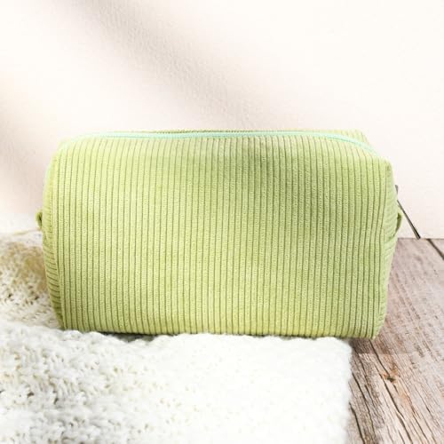 SOIDRAM 2 Pcs Corduroy Makeup Bag Large Cosmetic Bag Toiletry Bag Makeup Pouch - Image 7