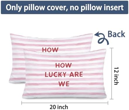 Pink Girly Room Decor Aesthetic 12x20 Pillow Cover, How Lucky are We Preppy - Image 7