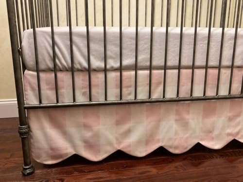Brandream Scallop Edge Cotton Crib Skirt, Baby Boy Girl Gender Neutral Crib - Image 7
