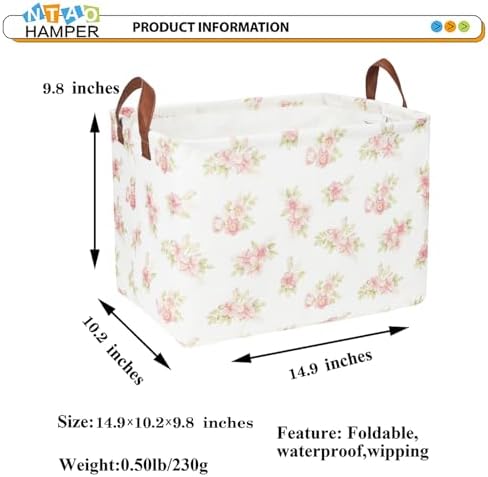 NTAOHAMPER Rectangular Pink Flower Basket - Image 6