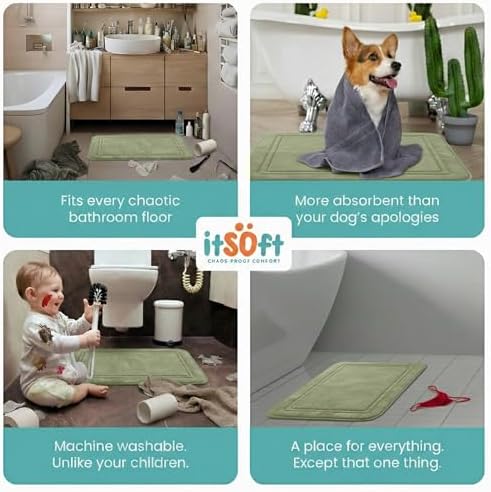 ITSOFT Memory Foam Bath Mat 59X23, Non Slip, Machine Washable, Quick Dry & - Image 6