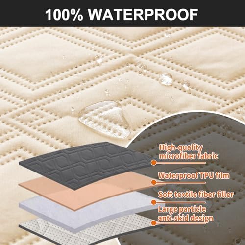 Genina Waterproof Loveseat Recliner Cover Non-Slip, Sofa Cover - Image 6