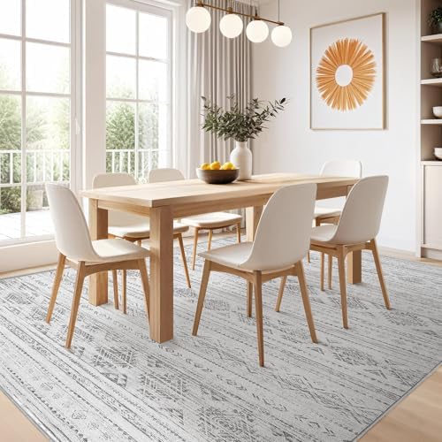 Nakagishi Boho 5x7 Area Rug Living Room Rugs Machine Washable Dark Gray - Image 7