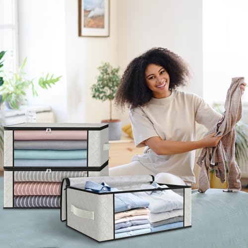 HomeHacks 10-Pack Clothes Organizer Storage Bags, 35L Storage Bins - Image 7