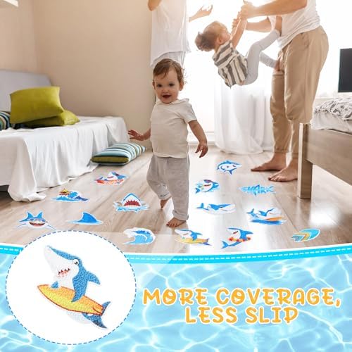 Fullhawl 30 Pcs Shark Non Slip Shower Stickers, Bathtub Safety - Image 6